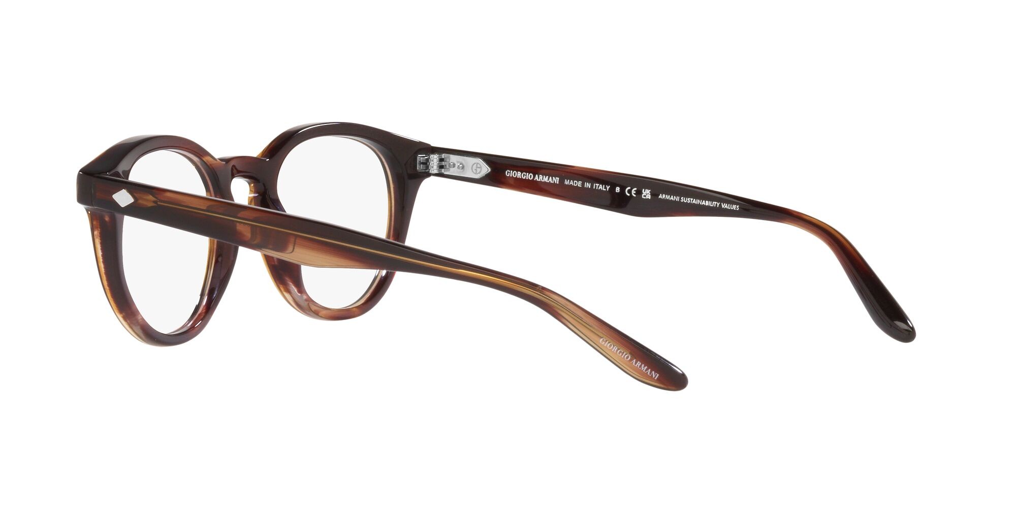 Occhiali da vista Giorgio Armani AR 7227 (5963) colore striato marrone forma pantos lenti lente demo