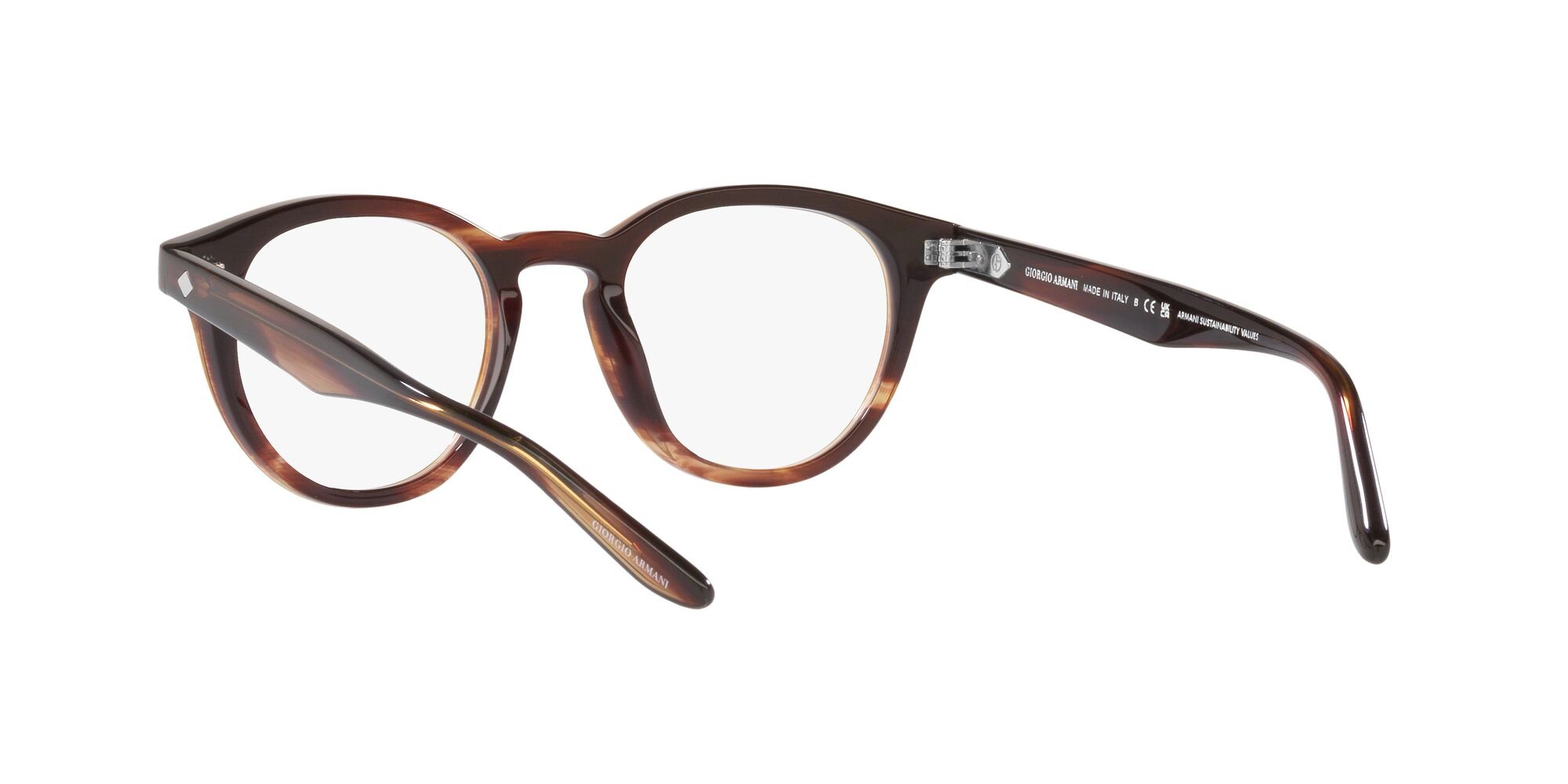 Occhiali da vista Giorgio Armani AR 7227 (5963) colore striato marrone forma pantos lenti lente demo