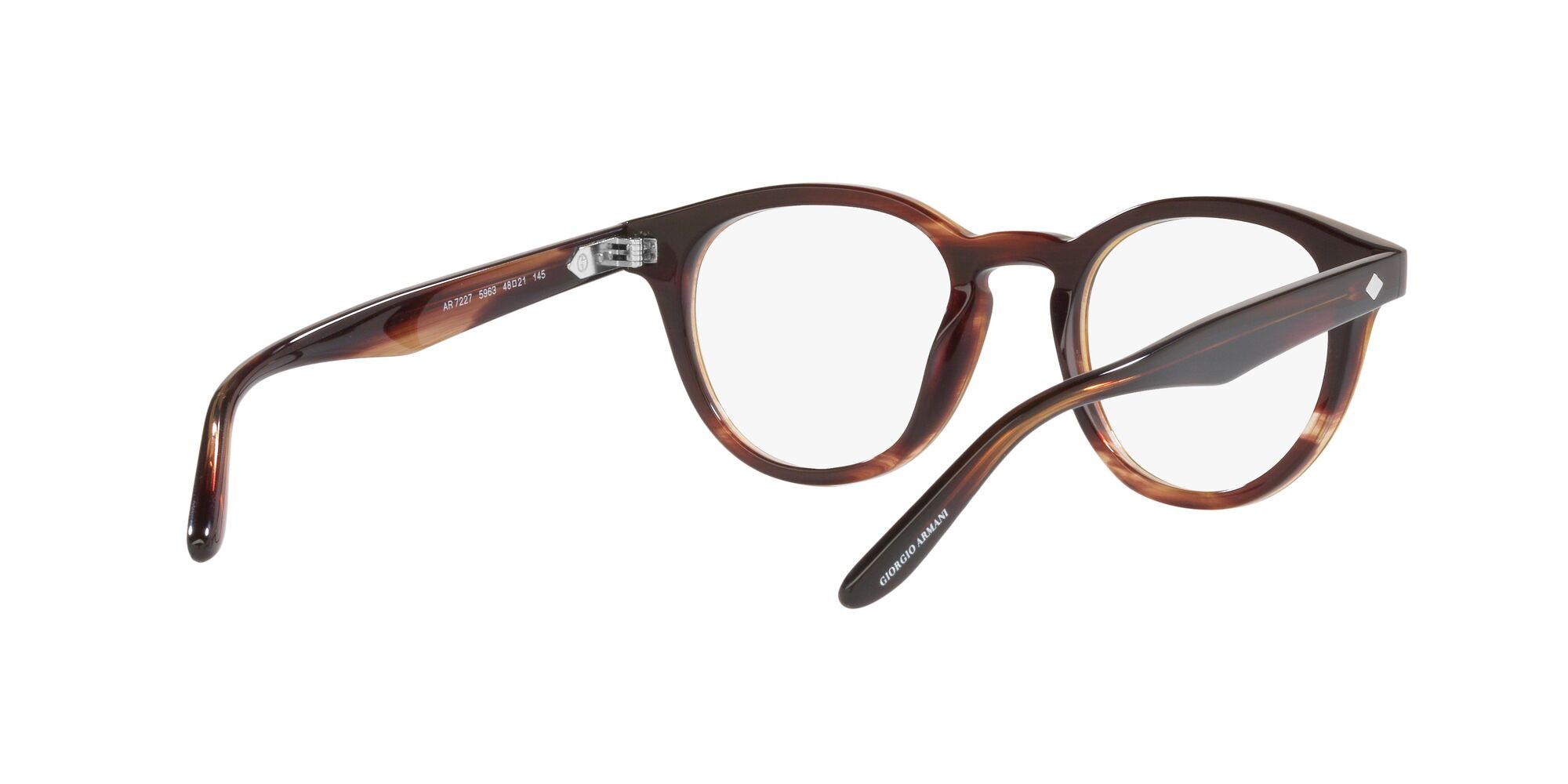 Occhiali da vista Giorgio Armani AR 7227 (5963) colore striato marrone forma pantos lenti lente demo