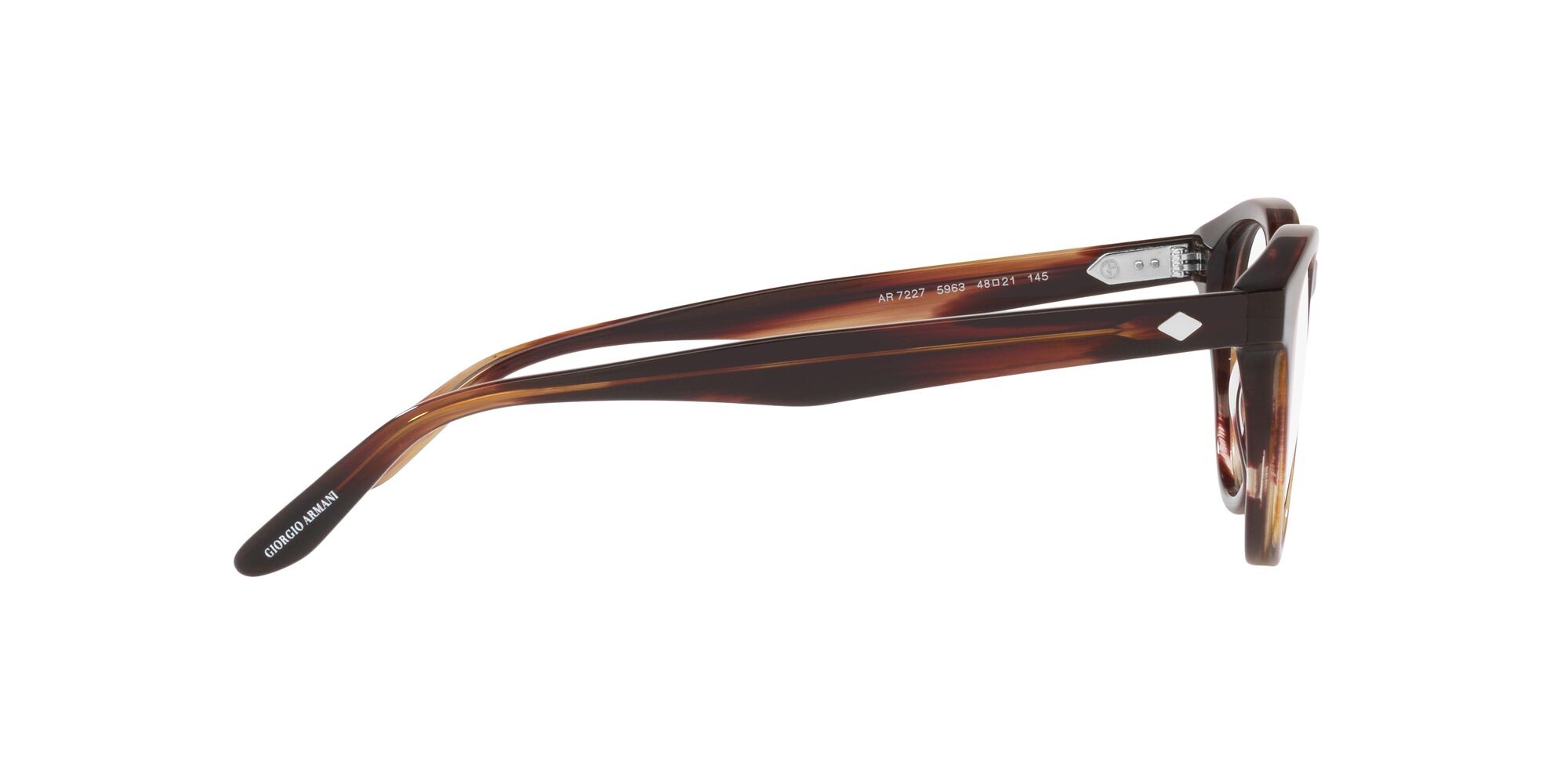 Occhiali da vista Giorgio Armani AR 7227 (5963) colore striato marrone forma pantos lenti lente demo