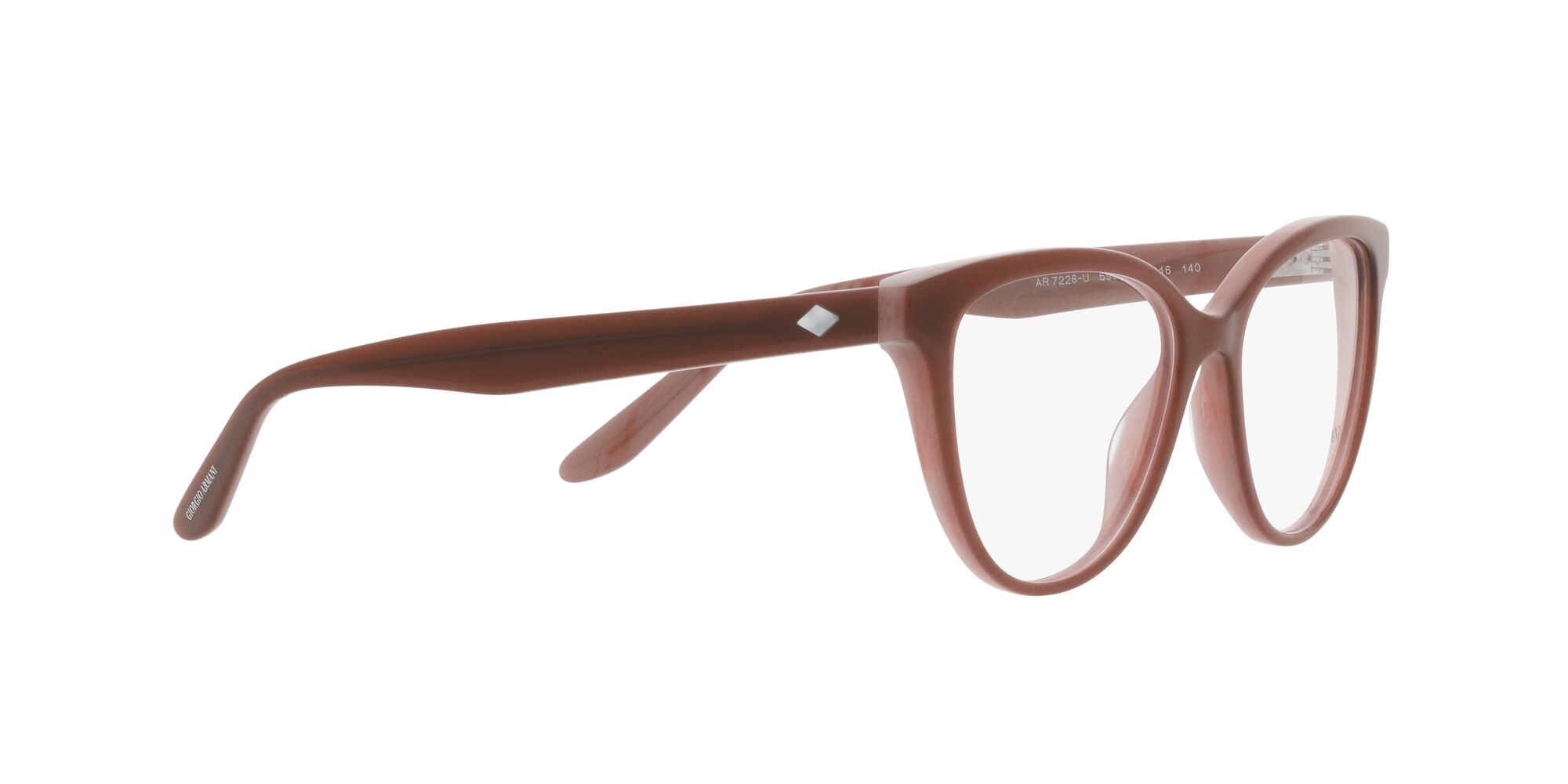 Eyeglasses Giorgio Armani AR 7228U (5969) color bilayer marble brown shape cat eye lenses lente demo
