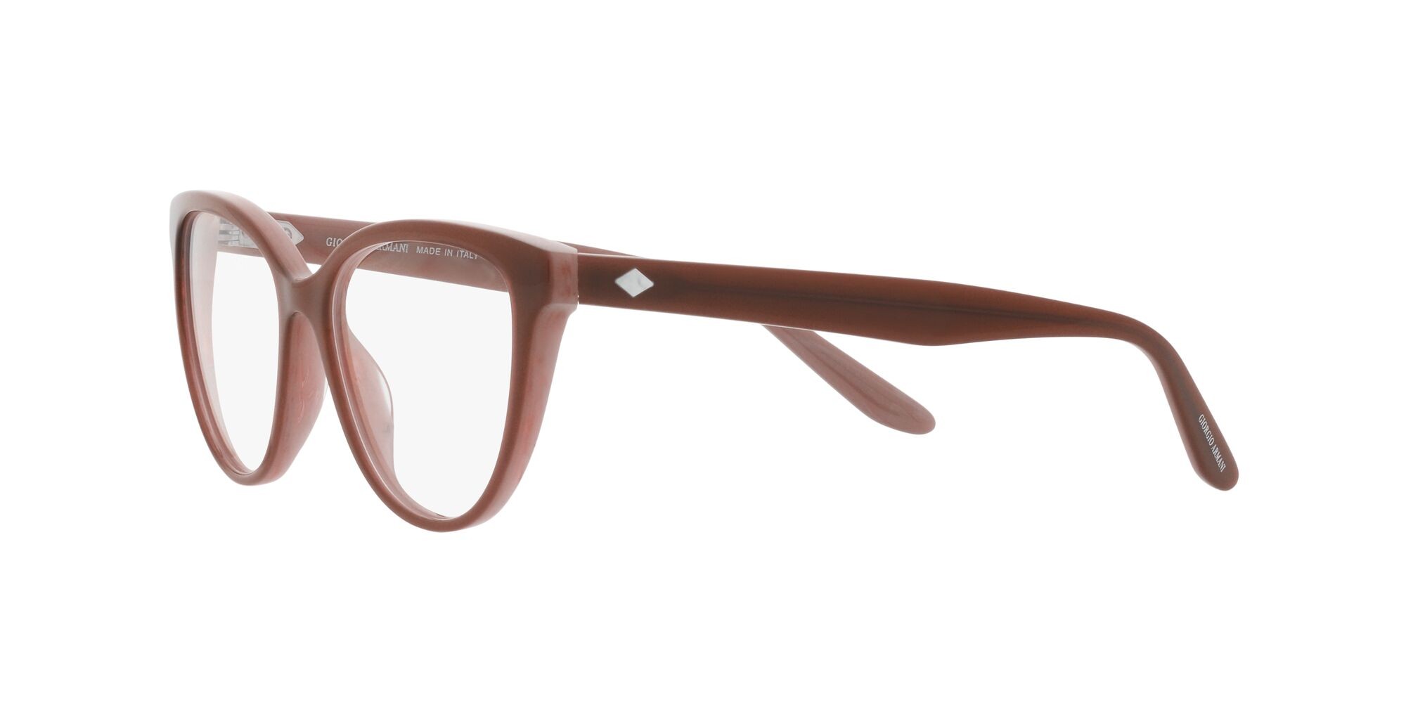 Eyeglasses Giorgio Armani AR 7228U (5969) color bilayer marble brown shape cat eye lenses lente demo
