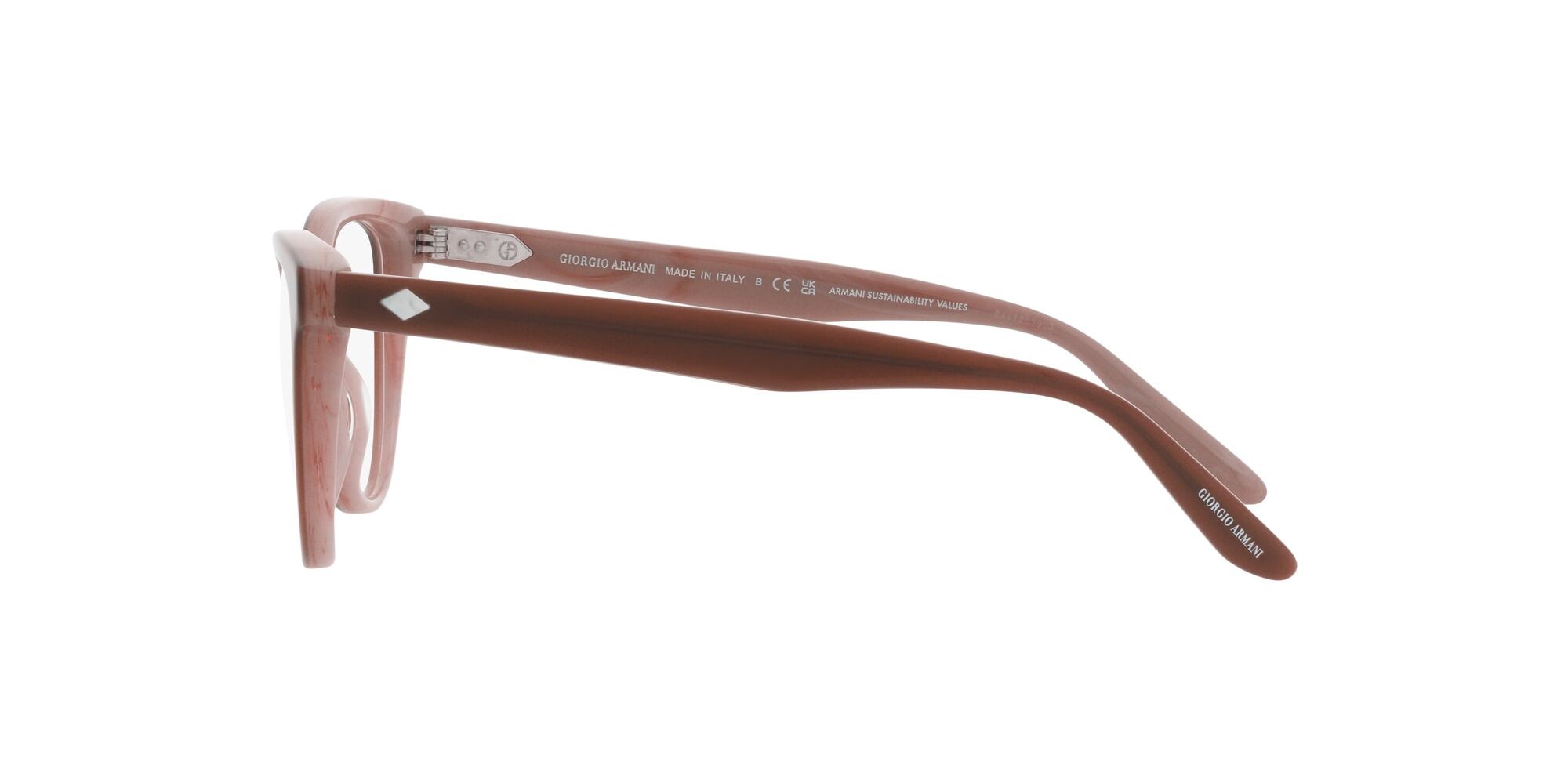Eyeglasses Giorgio Armani AR 7228U (5969) color bilayer marble brown shape cat eye lenses lente demo
