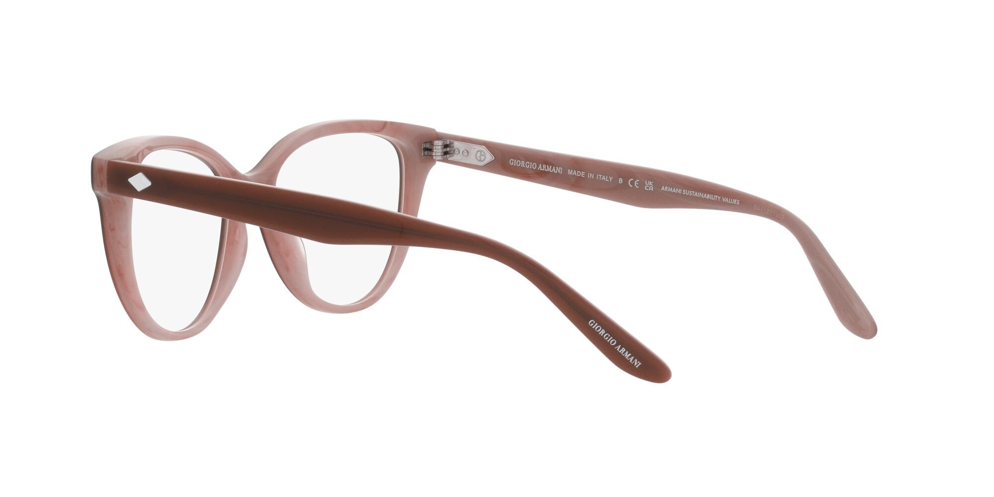 Eyeglasses Giorgio Armani AR 7228U (5969) color bilayer marble brown shape cat eye lenses lente demo