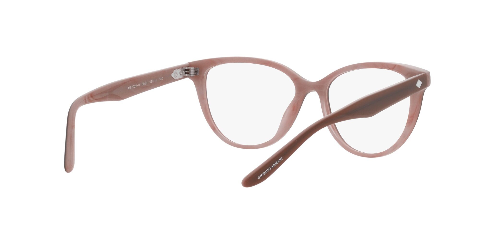 Eyeglasses Giorgio Armani AR 7228U (5969) color bilayer marble brown shape cat eye lenses lente demo