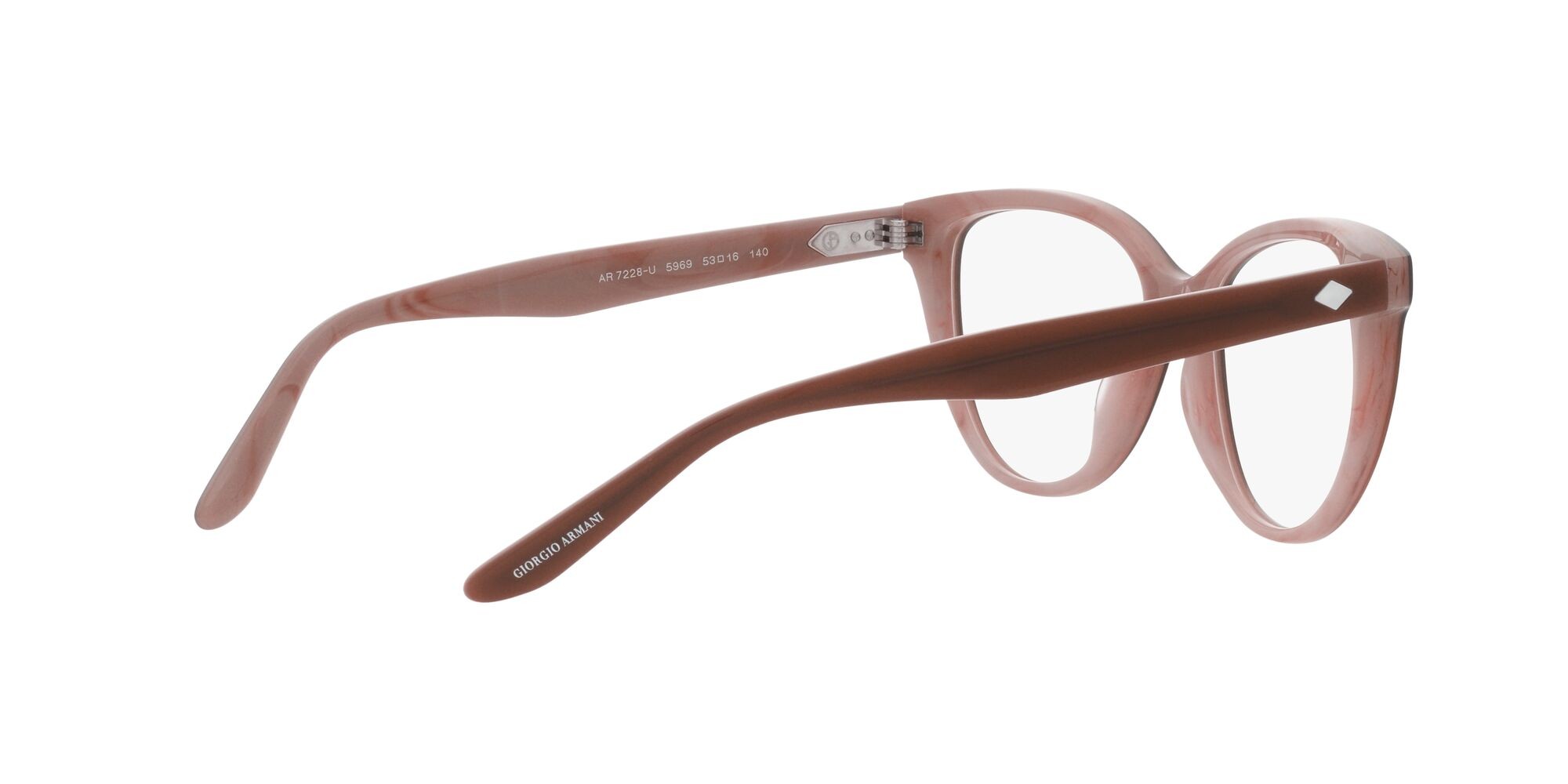 Eyeglasses Giorgio Armani AR 7228U (5969) color bilayer marble brown shape cat eye lenses lente demo