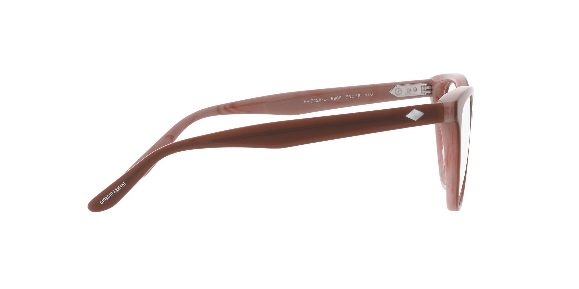 Eyeglasses Giorgio Armani AR 7228U (5969) color bilayer marble brown shape cat eye lenses lente demo