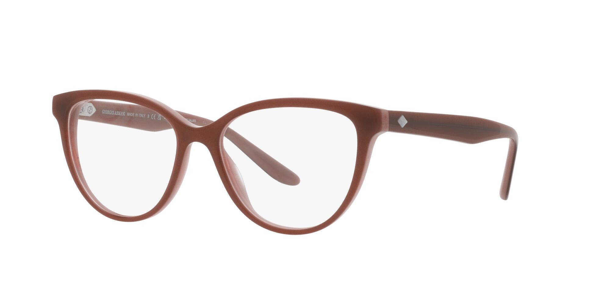 Eyeglasses Giorgio Armani AR 7228U (5969) color bilayer marble brown shape cat eye lenses lente demo