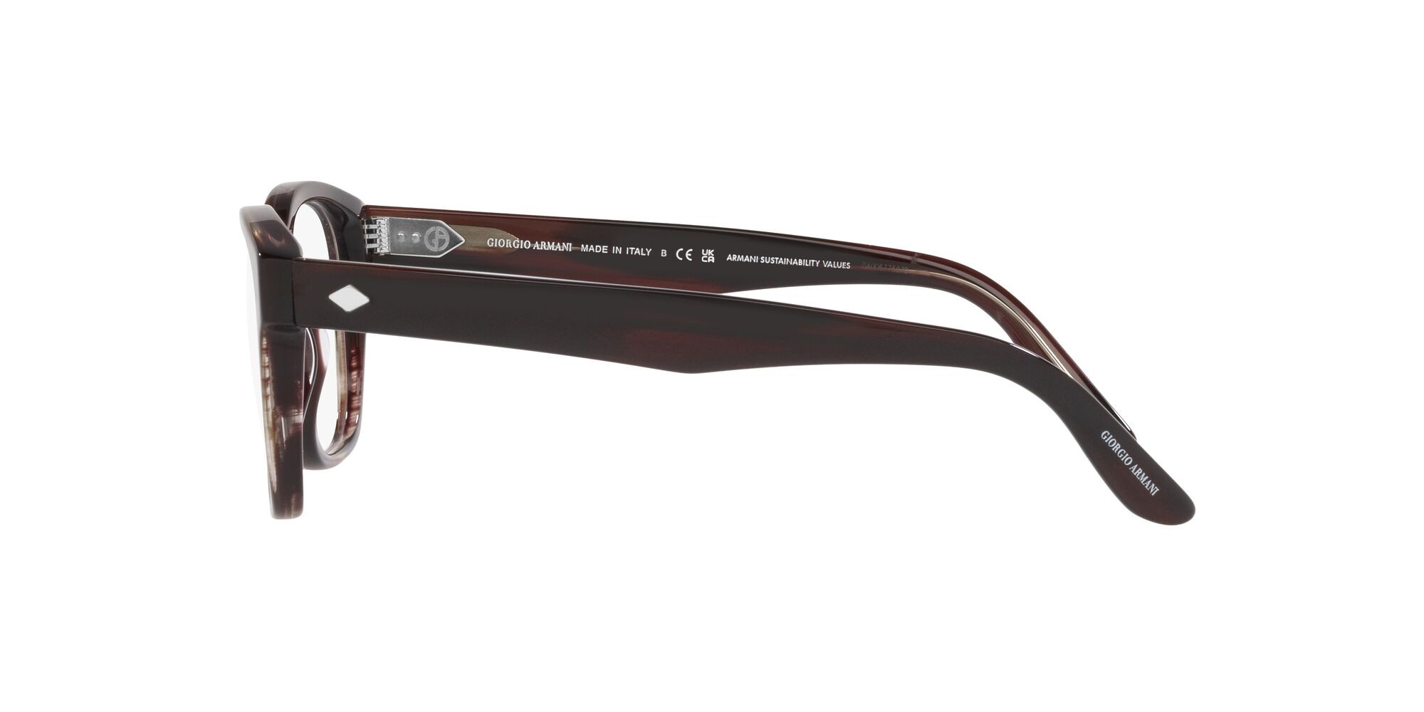 Brillen Giorgio Armani AR 7229 (5963) farbe striato marrone form quadratisch gläser lente demo
