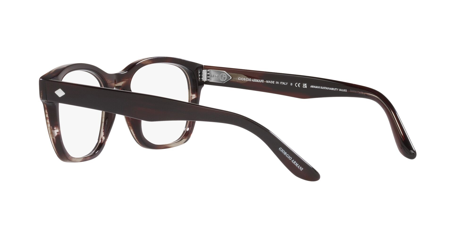 Brillen Giorgio Armani AR 7229 (5963) farbe striato marrone form quadratisch gläser lente demo