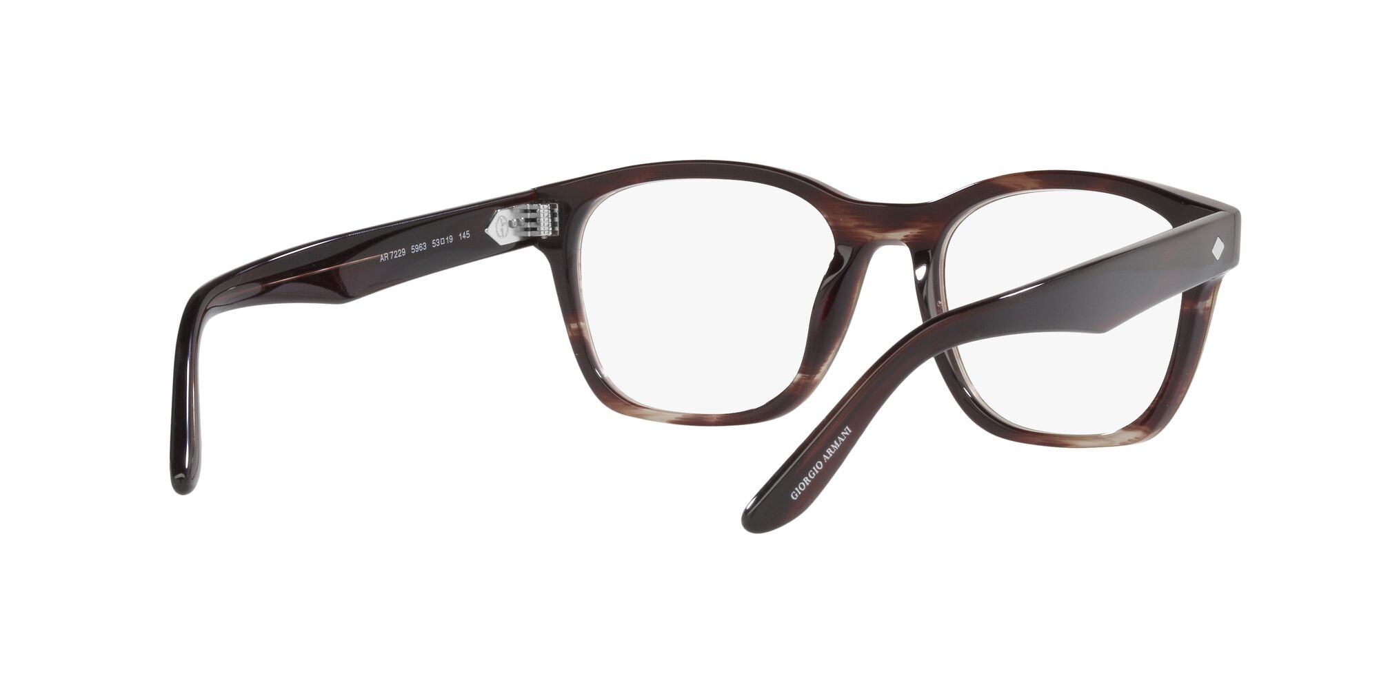 Brillen Giorgio Armani AR 7229 (5963) farbe striato marrone form quadratisch gläser lente demo