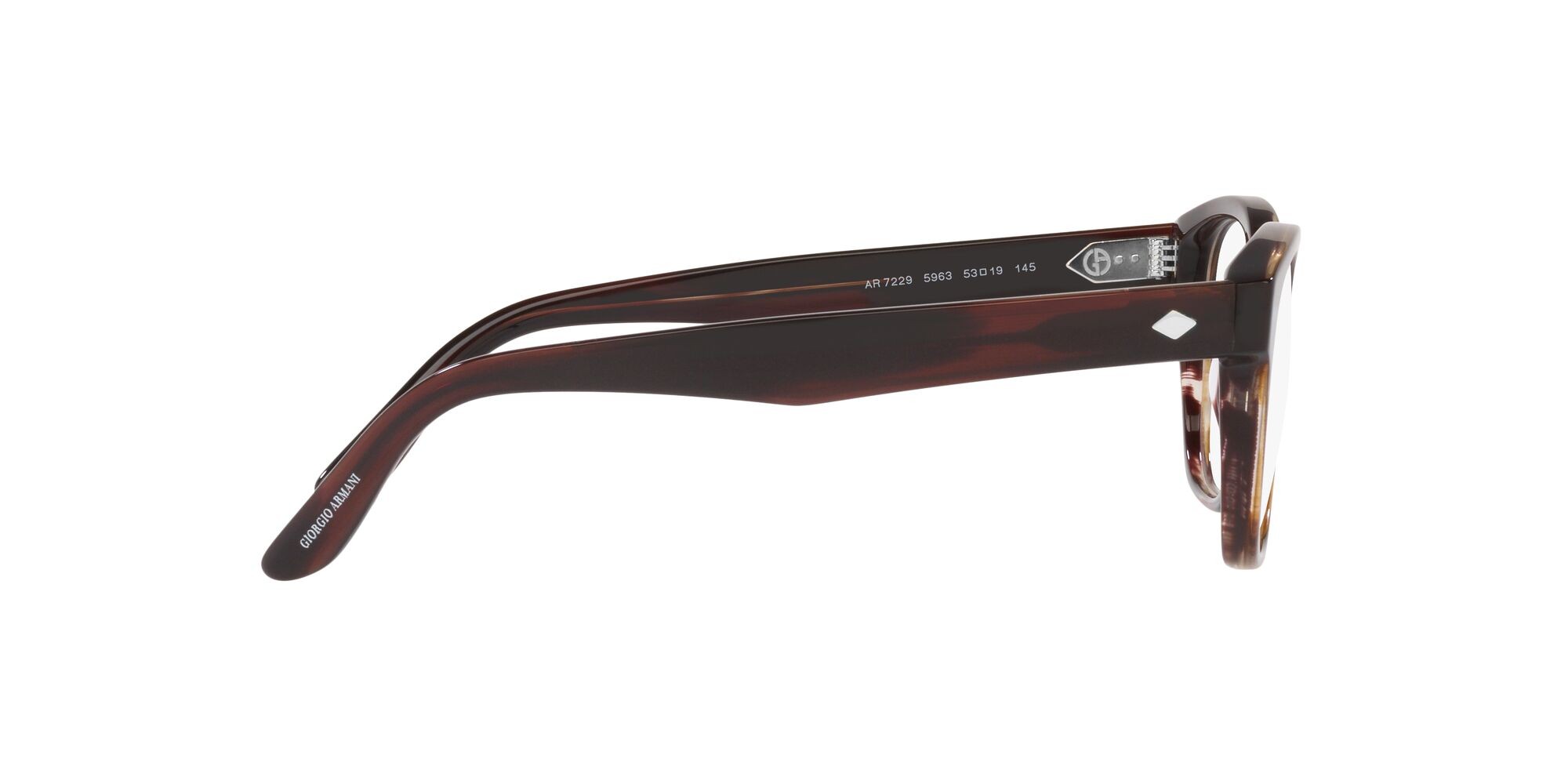 Brillen Giorgio Armani AR 7229 (5963) farbe striato marrone form quadratisch gläser lente demo