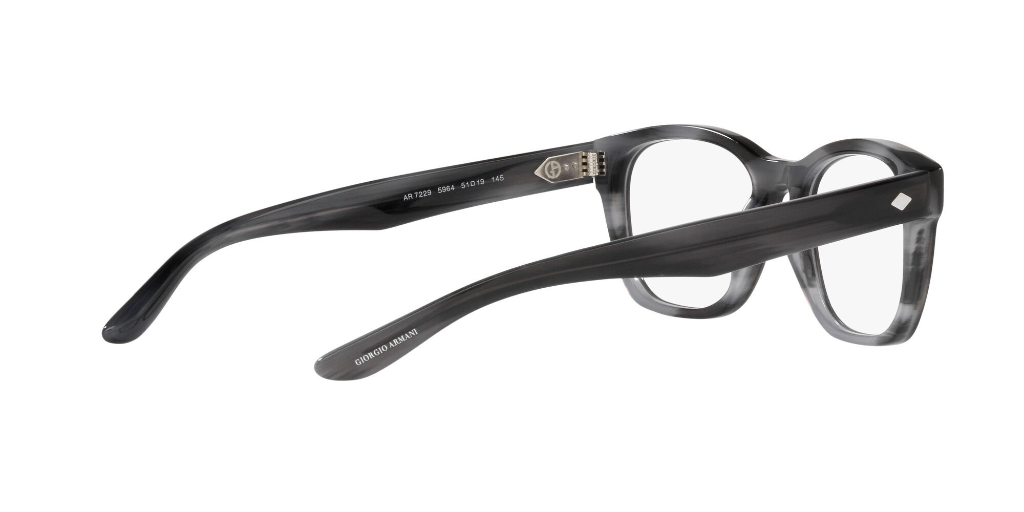 Brillen Giorgio Armani AR 7229 (5964) farbe striato grigio form quadratisch gläser lente demo