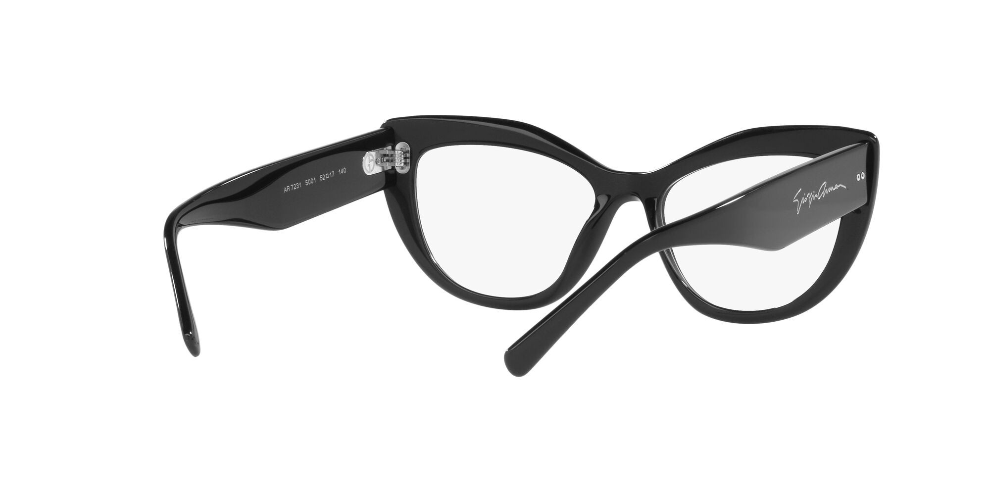 Occhiali da vista Giorgio Armani AR 7231 (5001) colore nero forma cat eye lenti lente demo