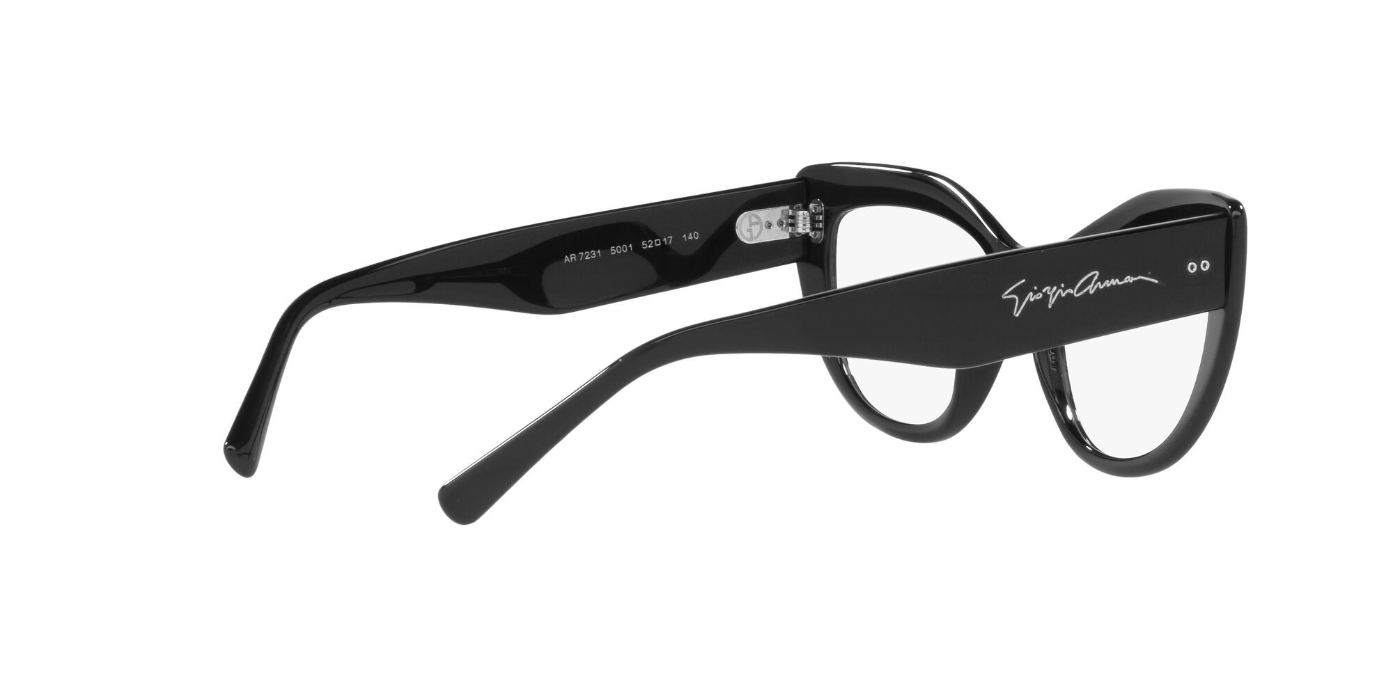 Occhiali da vista Giorgio Armani AR 7231 (5001) colore nero forma cat eye lenti lente demo