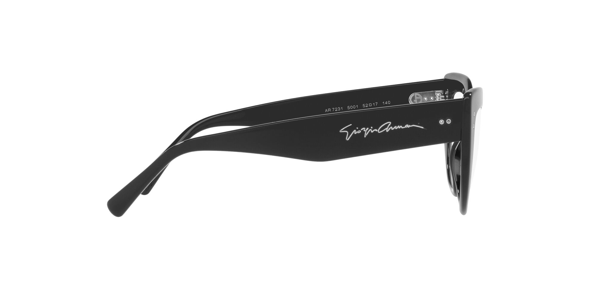 Occhiali da vista Giorgio Armani AR 7231 (5001) colore nero forma cat eye lenti lente demo