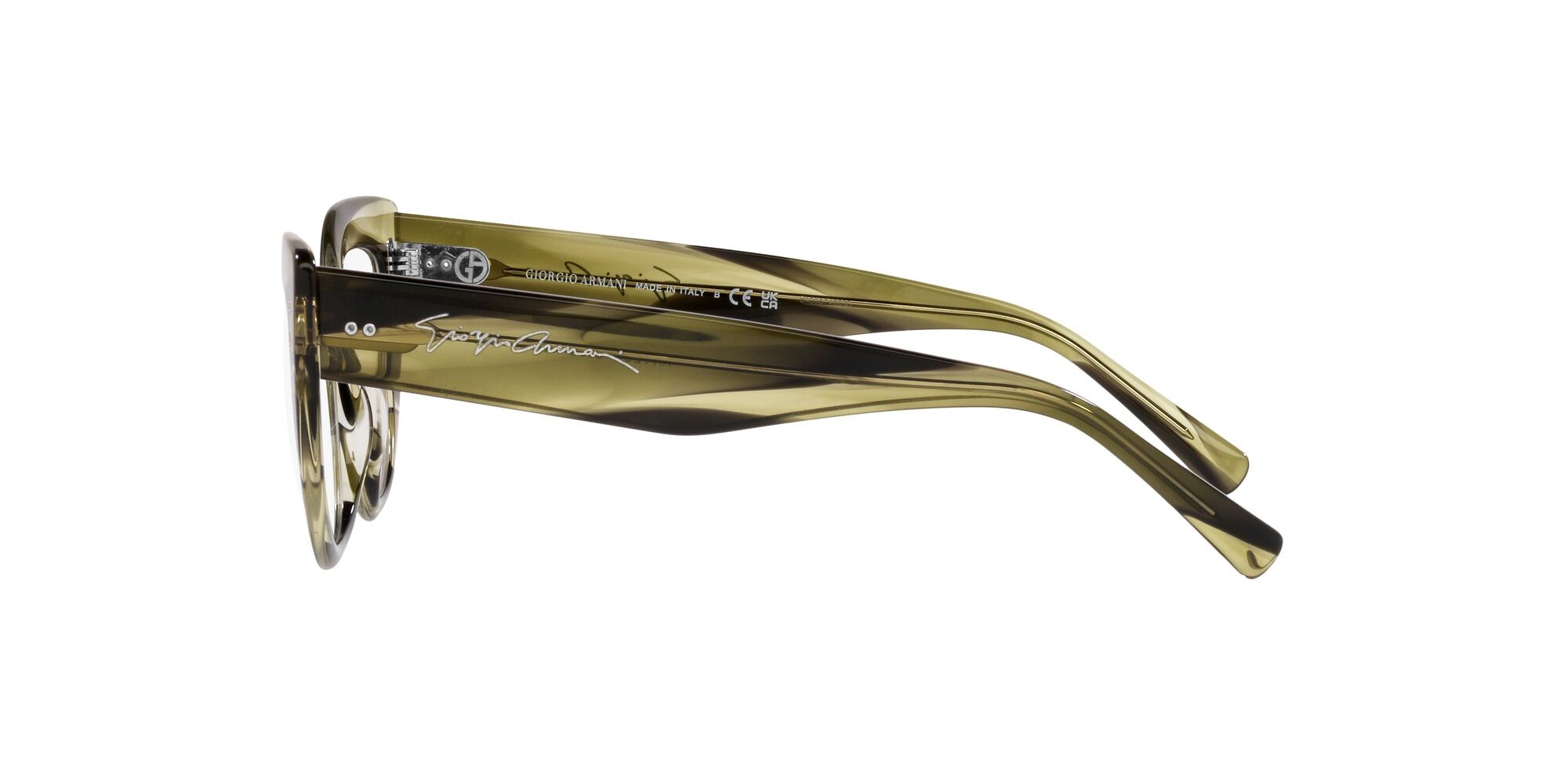 Brillen Giorgio Armani AR 7231 (5952) farbe striato verde form cat-eye gläser lente demo
