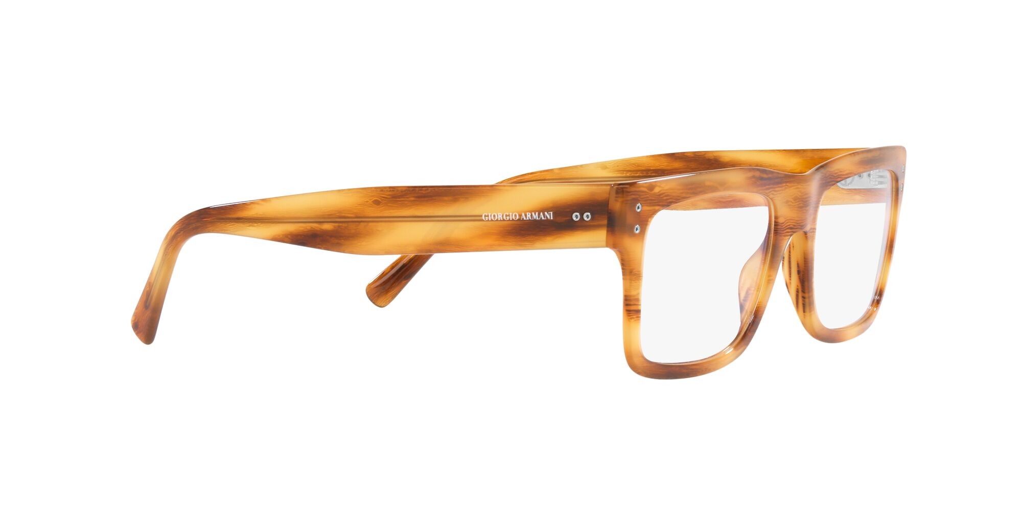 Brillen Giorgio Armani AR 7232 (5921) farbe miele striato form rechteckig gläser lente demo