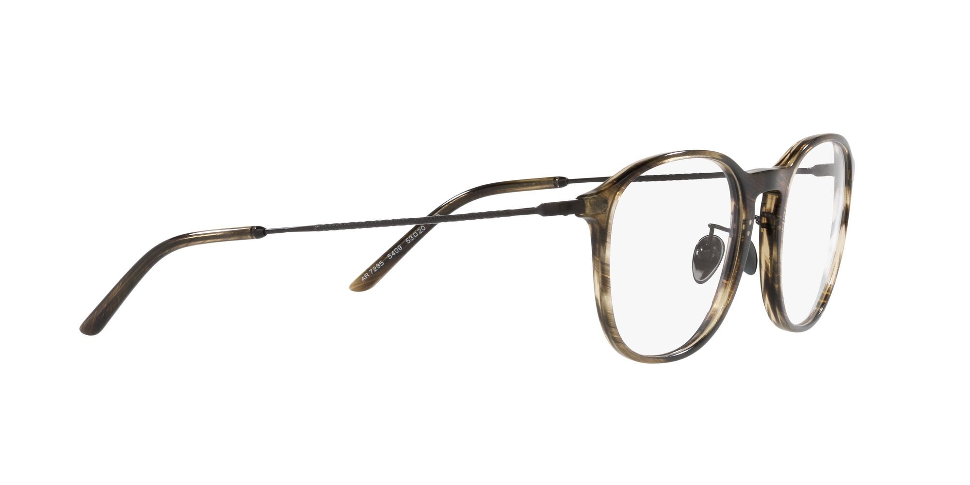 Brillen Giorgio Armani AR 7235 (5409) farbe striato marrone form pantos gläser lente demo
