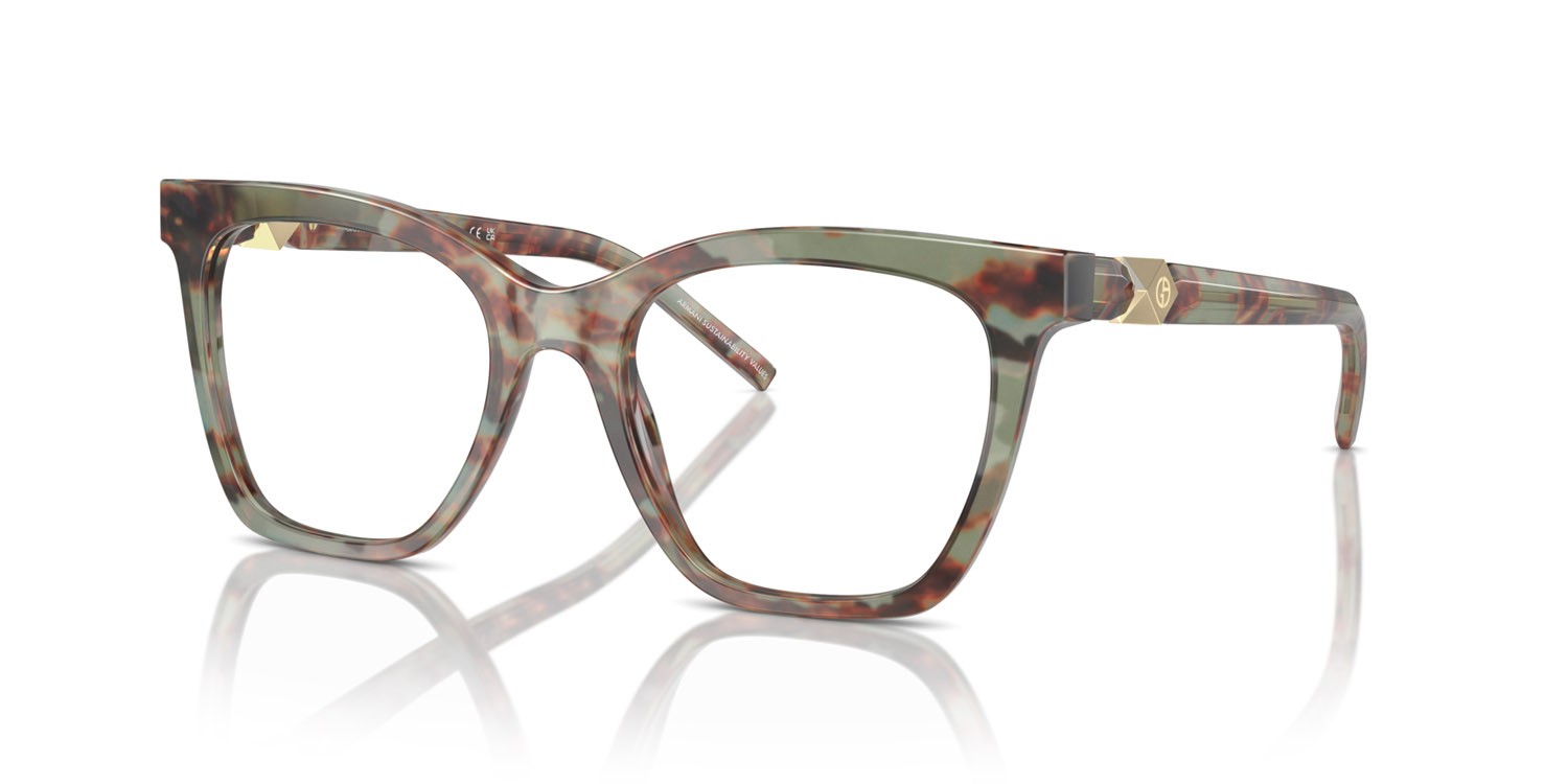 Eyeglasses Giorgio Armani AR 7238 (5977) color havana verde shape cat eye lenses lente demo