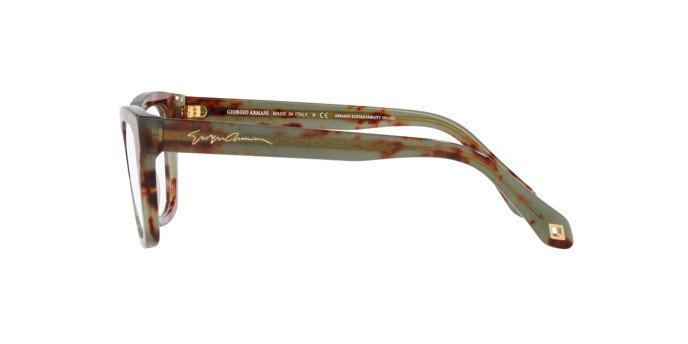 Eyeglasses Giorgio Armani AR 7240 (5977) color havana verde shape cat eye lenses lente demo