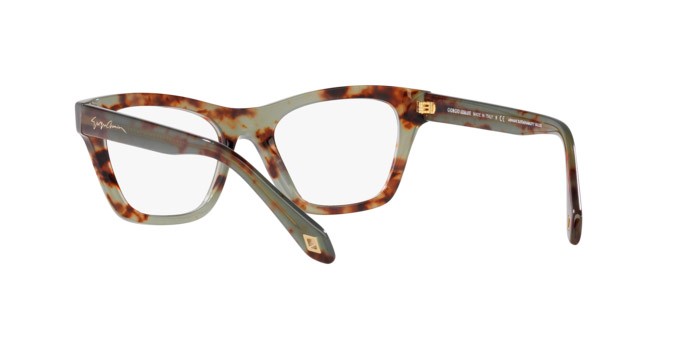 Eyeglasses Giorgio Armani AR 7240 (5977) color havana verde shape cat eye lenses lente demo