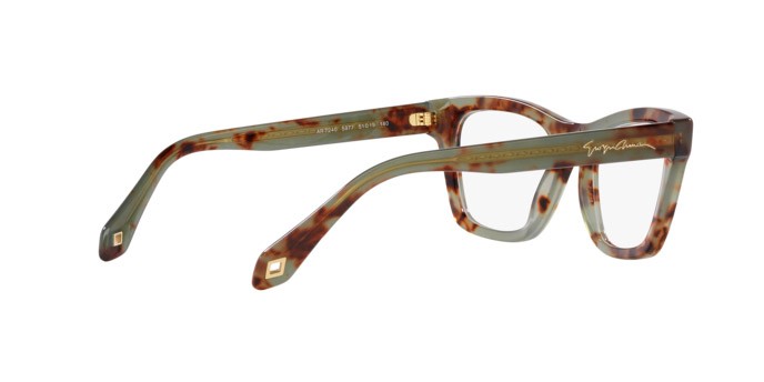 Eyeglasses Giorgio Armani AR 7240 (5977) color havana verde shape cat eye lenses lente demo
