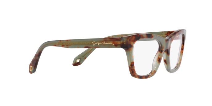 Eyeglasses Giorgio Armani AR 7240 (5977) color havana verde shape cat eye lenses lente demo