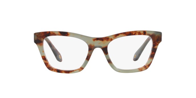 Eyeglasses Giorgio Armani AR 7240 (5977) color havana verde shape cat eye lenses lente demo