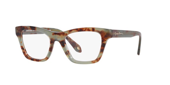 Eyeglasses Giorgio Armani AR 7240 (5977) color havana verde shape cat eye lenses lente demo