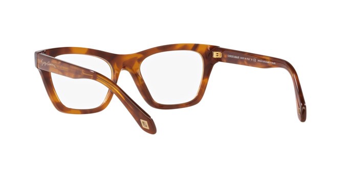 Eyeglasses Giorgio Armani AR 7240 (5988) color havana rosso shape cat eye lenses lente demo