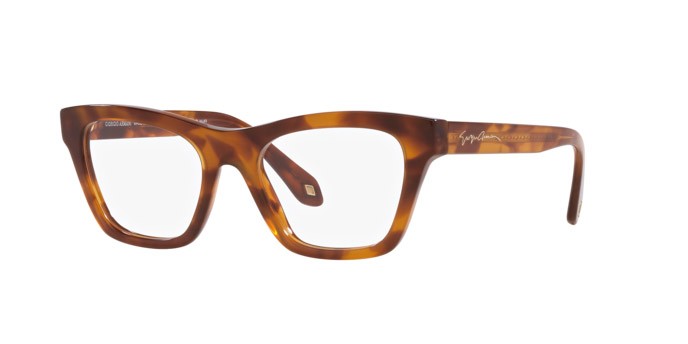 Eyeglasses Giorgio Armani AR 7240 (5988) color havana rosso shape cat eye lenses lente demo