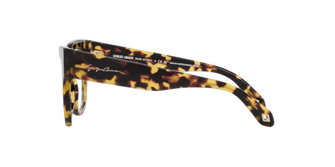 Occhiali da vista Giorgio Armani AR 7241 (5874) colore havana giallo forma cat eye lenti lente demo