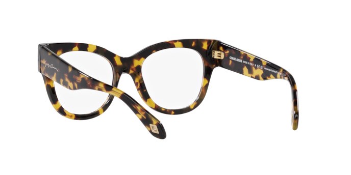 Occhiali da vista Giorgio Armani AR 7241 (5874) colore havana giallo forma cat eye lenti lente demo