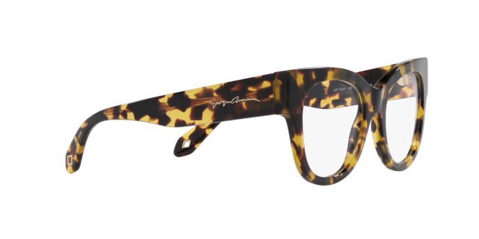 Occhiali da vista Giorgio Armani AR 7241 (5874) colore havana giallo forma cat eye lenti lente demo