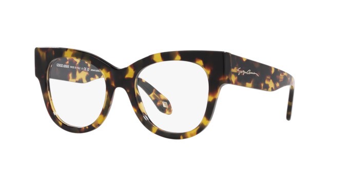 Occhiali da vista Giorgio Armani AR 7241 (5874) colore havana giallo forma cat eye lenti lente demo