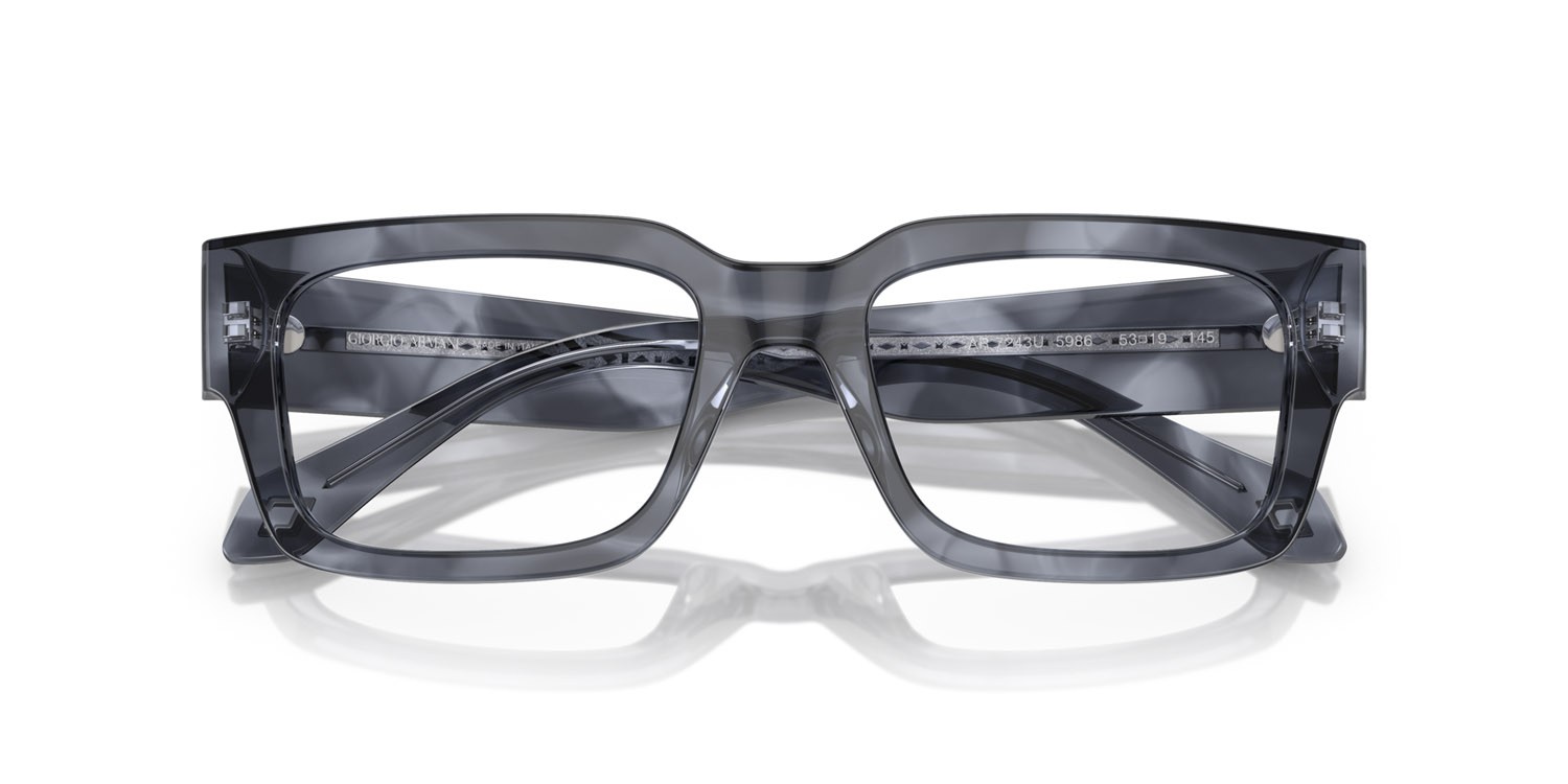 Eyeglasses Giorgio Armani AR 7243U (5986) color striato blu shape rectangle lenses lente demo