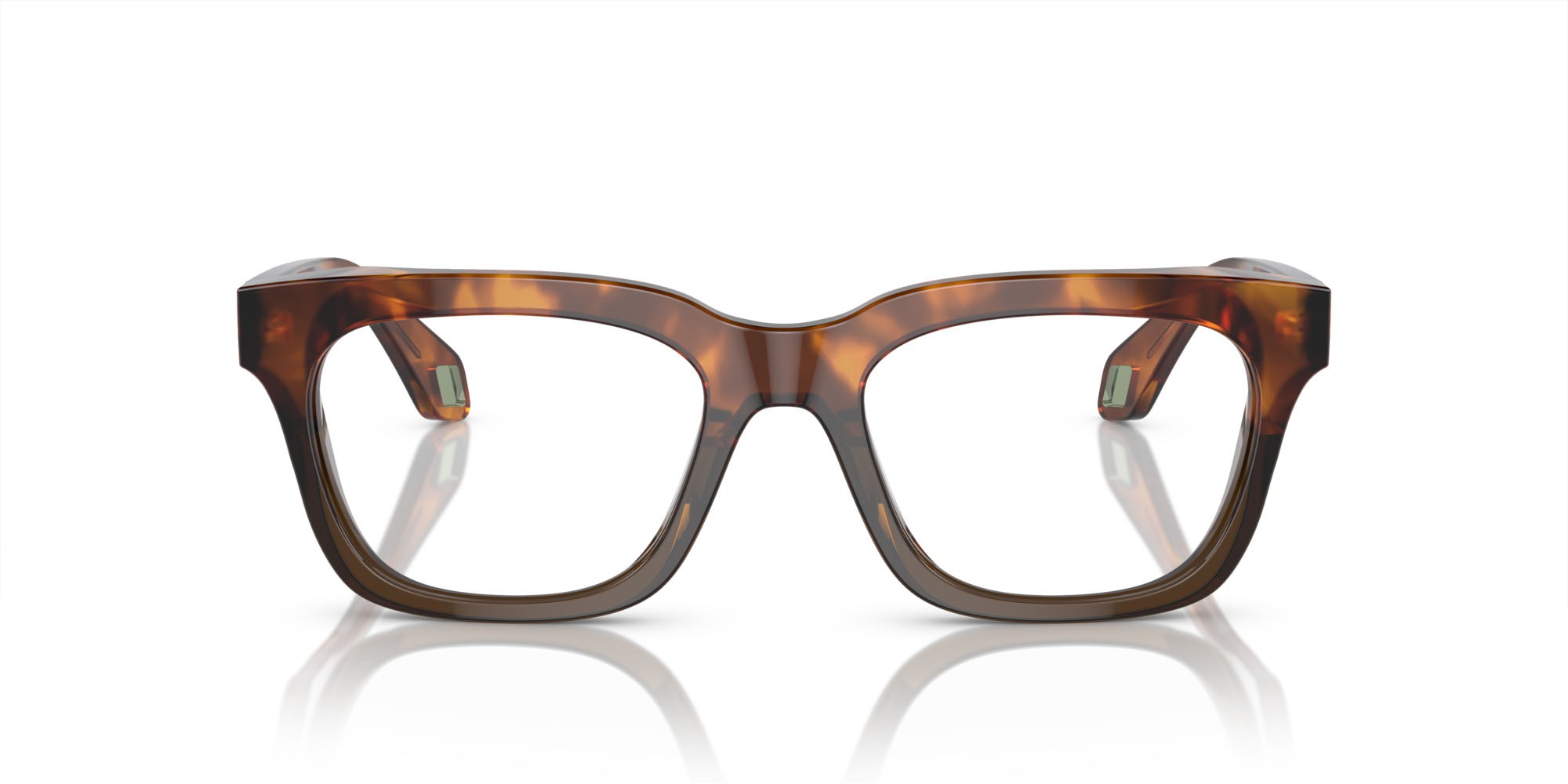 Occhiali da vista Giorgio Armani AR 7247U (5988) colore rosso havana/verde oliva opalino forma quadrato lenti lente demo