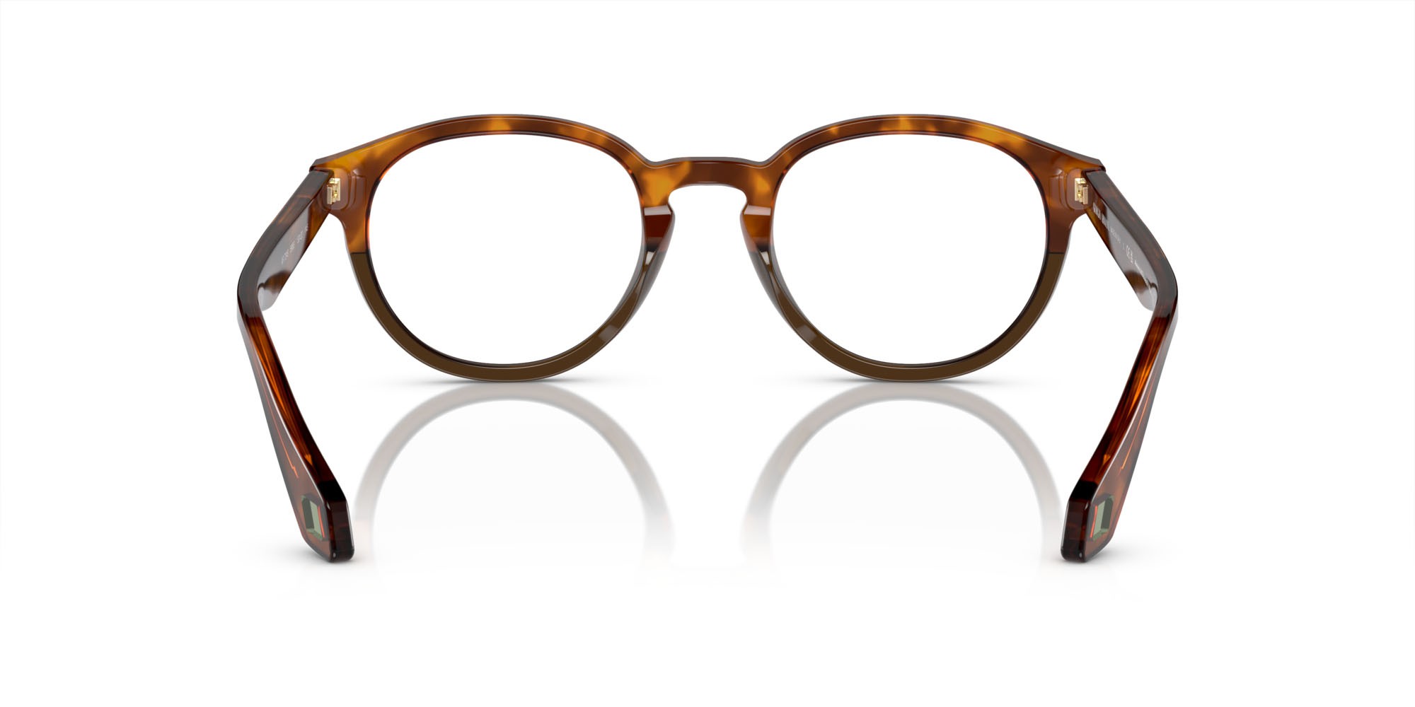 Occhiali da vista Giorgio Armani AR 7248 (5988) colore rosso havana/verde oliva opalino forma pantos lenti lente demo