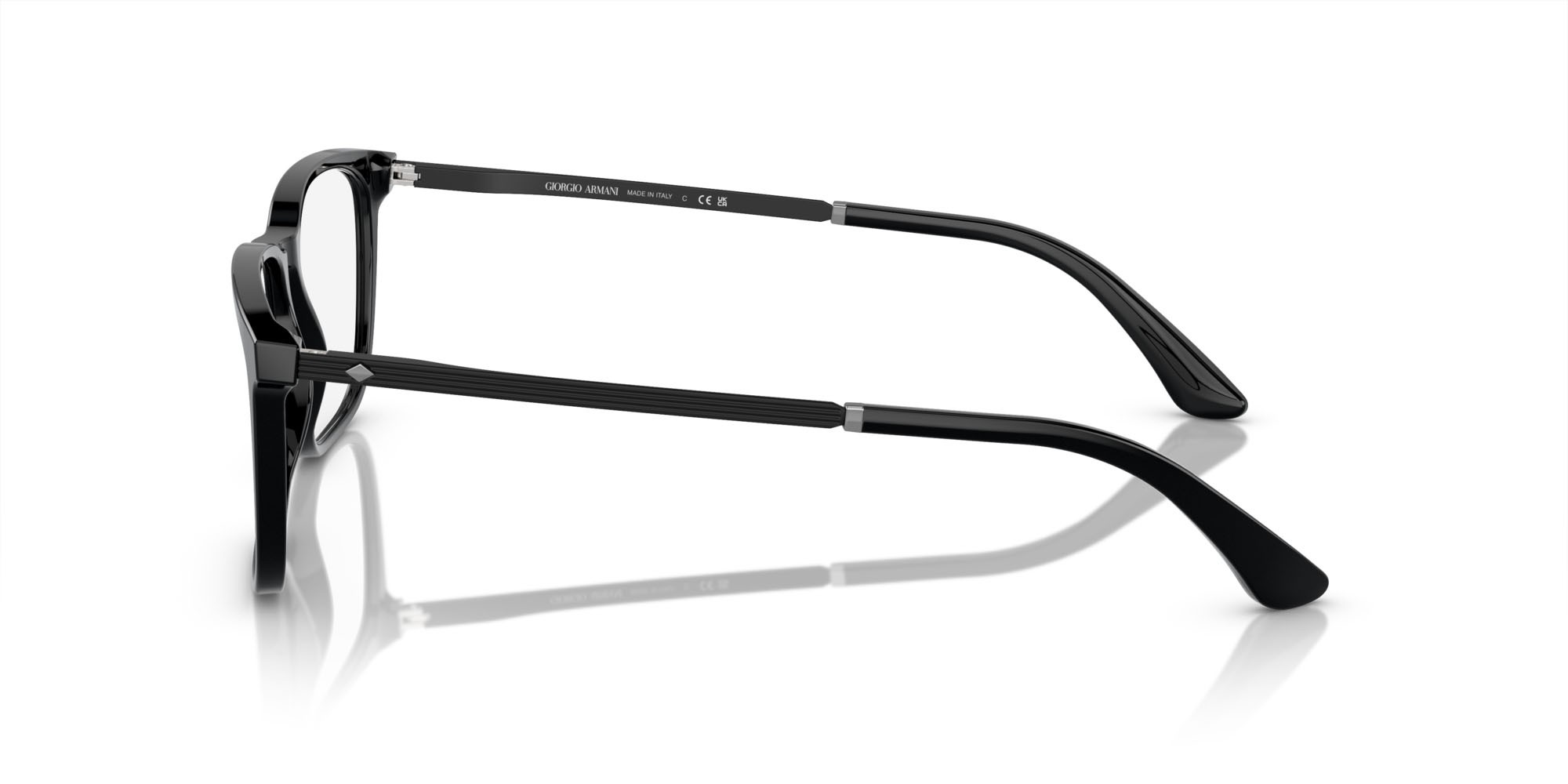Occhiali da vista Giorgio Armani AR 7249 (5001) colore nero forma rettangolare lenti lente demo