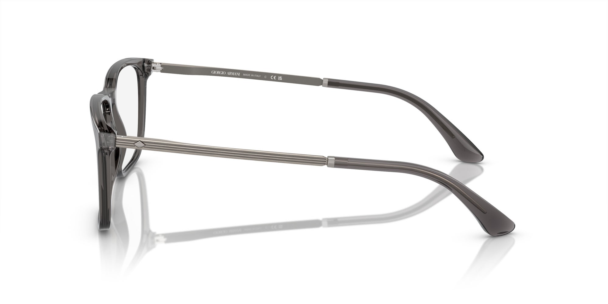 Eyeglasses Giorgio Armani AR 7249 (6036) color grigio trasparente shape rectangle lenses lente demo
