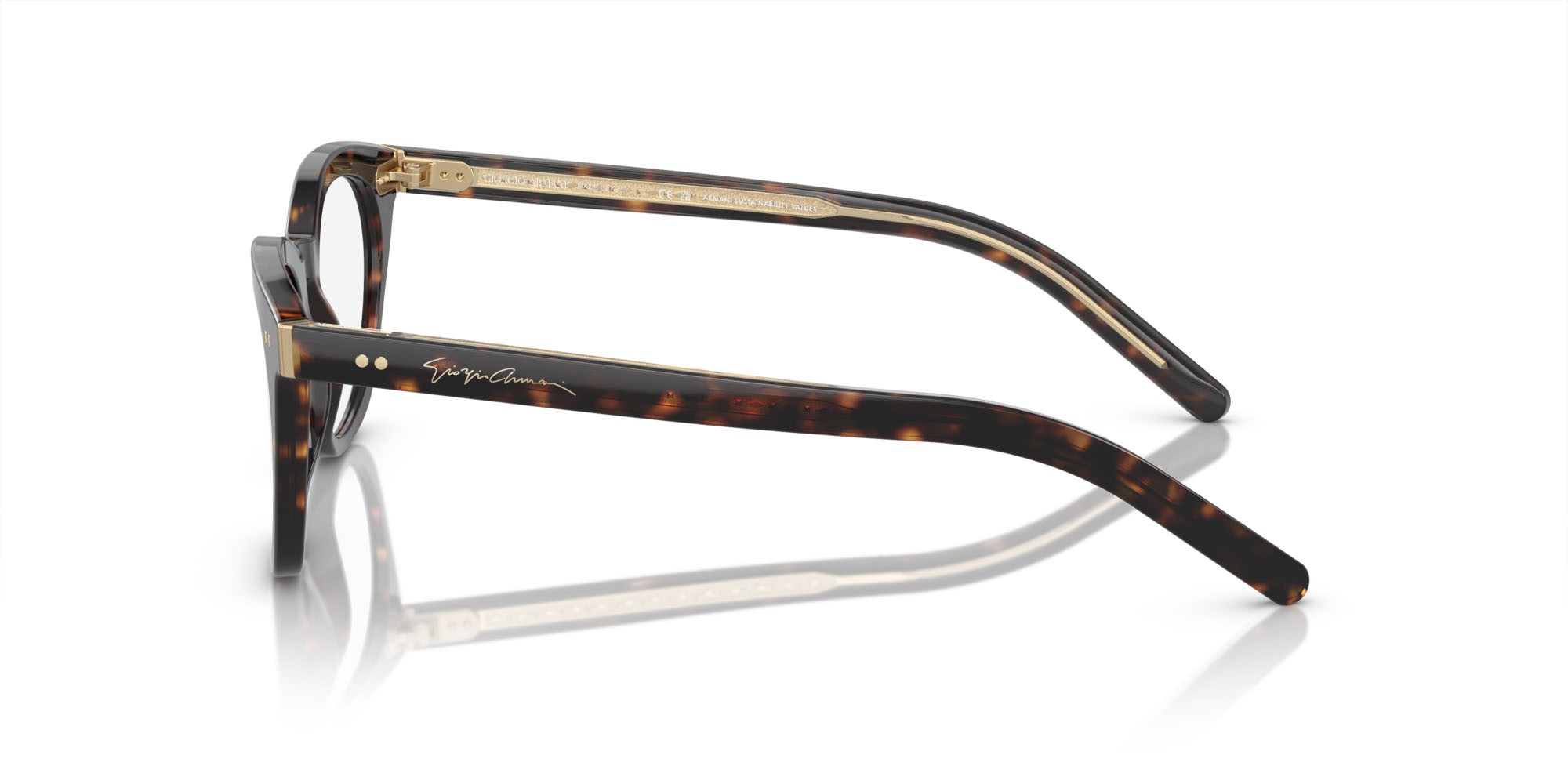 Occhiali da vista Giorgio Armani AR 7251 (5879) colore havana forma cat eye lenti lente demo