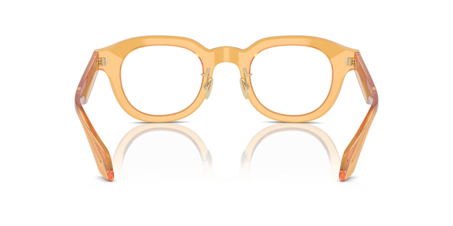 Occhiali da vista Giorgio Armani AR 7253 (6063) colore miele trasparente forma pantos lenti lente demo