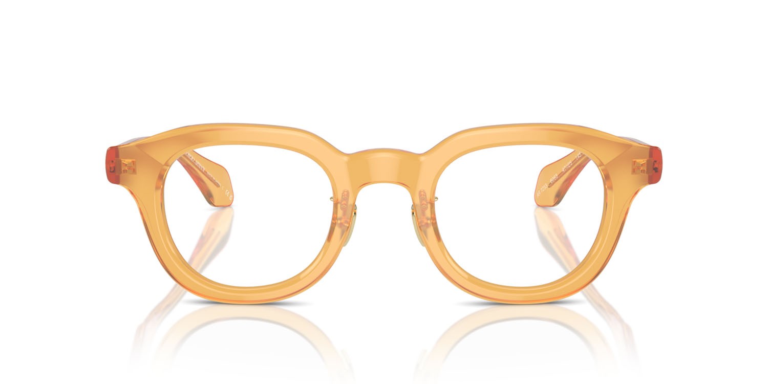 Occhiali da vista Giorgio Armani AR 7253 (6063) colore miele trasparente forma pantos lenti lente demo