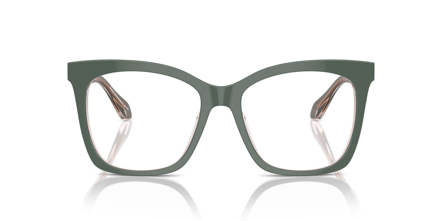 Eyeglasses Giorgio Armani AR 7254U (6076) color top sage green/transparent pink shape square lenses lente demo