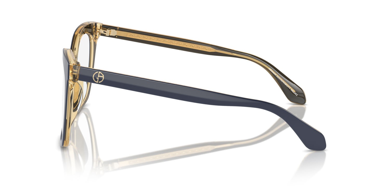 Occhiali da vista Giorgio Armani AR 7254U (6078) colore top blue/transparent yellow forma quadrato lenti lente demo