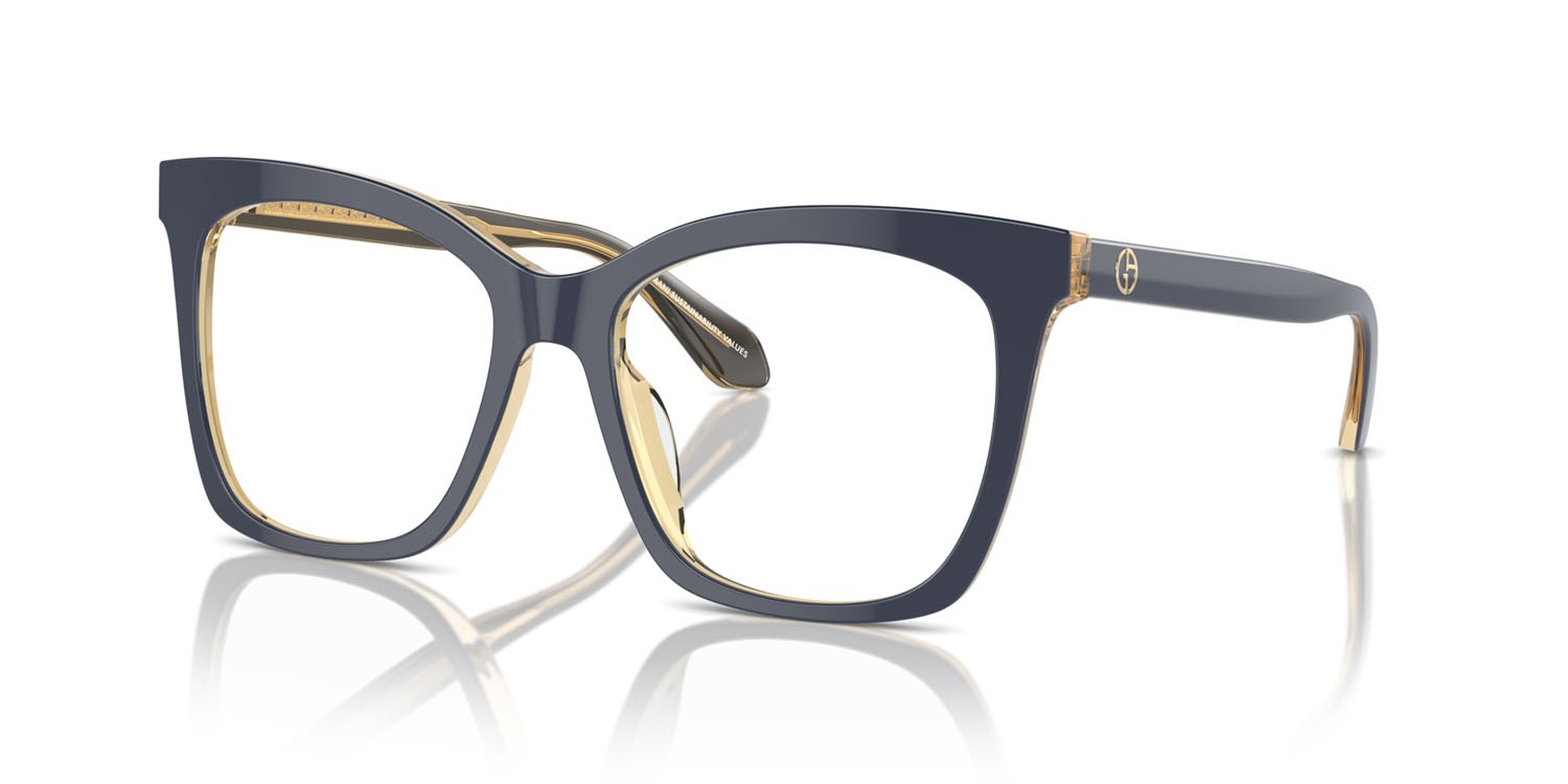 Occhiali da vista Giorgio Armani AR 7254U (6078) colore top blue/transparent yellow forma quadrato lenti lente demo