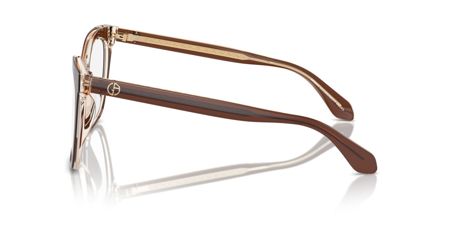 Occhiali da vista Giorgio Armani AR 7254U (6090) colore top transparent brown/honey forma quadrato lenti lente demo