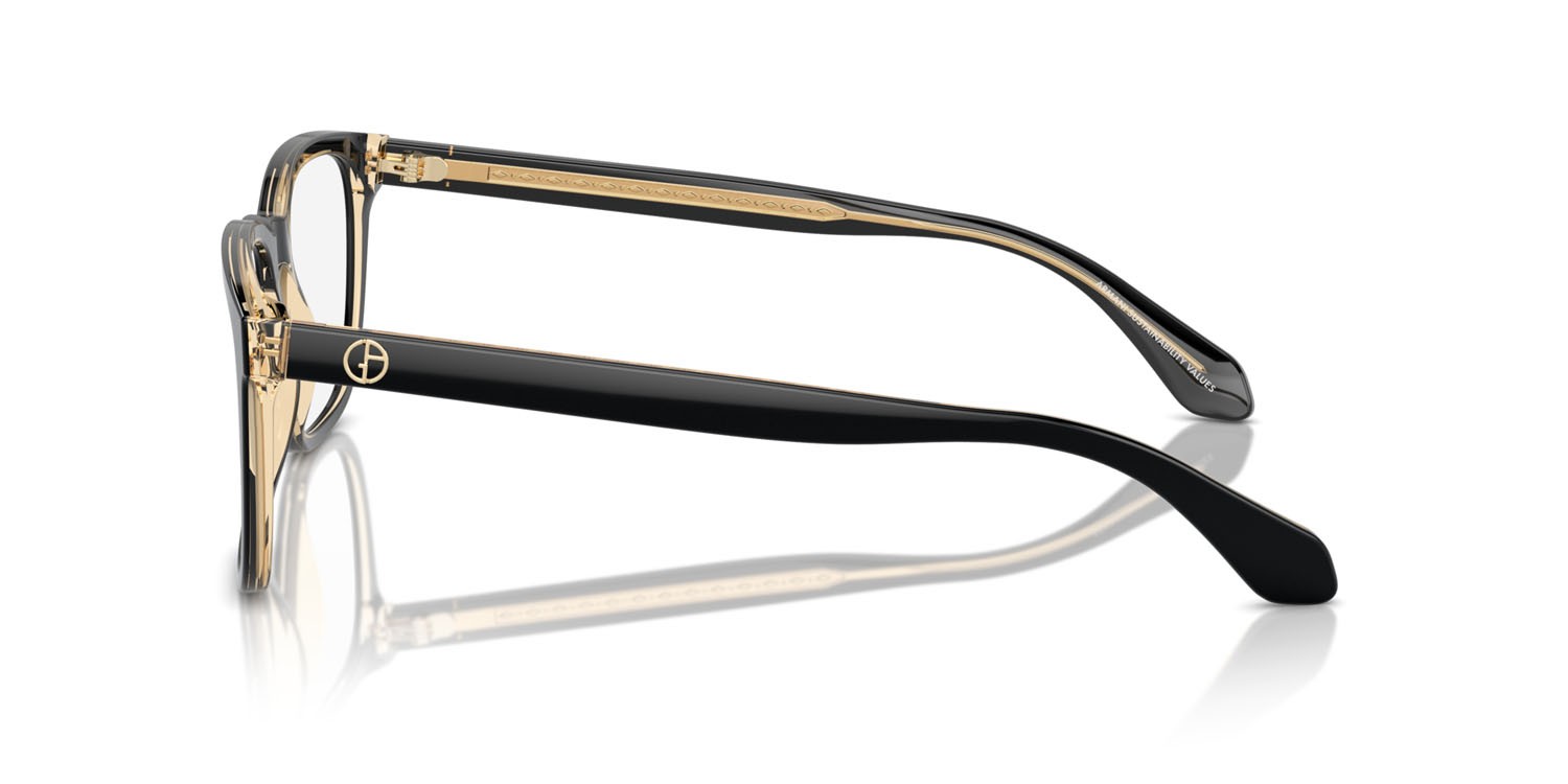 Eyeglasses Giorgio Armani AR 7255 (6084) color top black/transparent orange shape square lenses lente demo