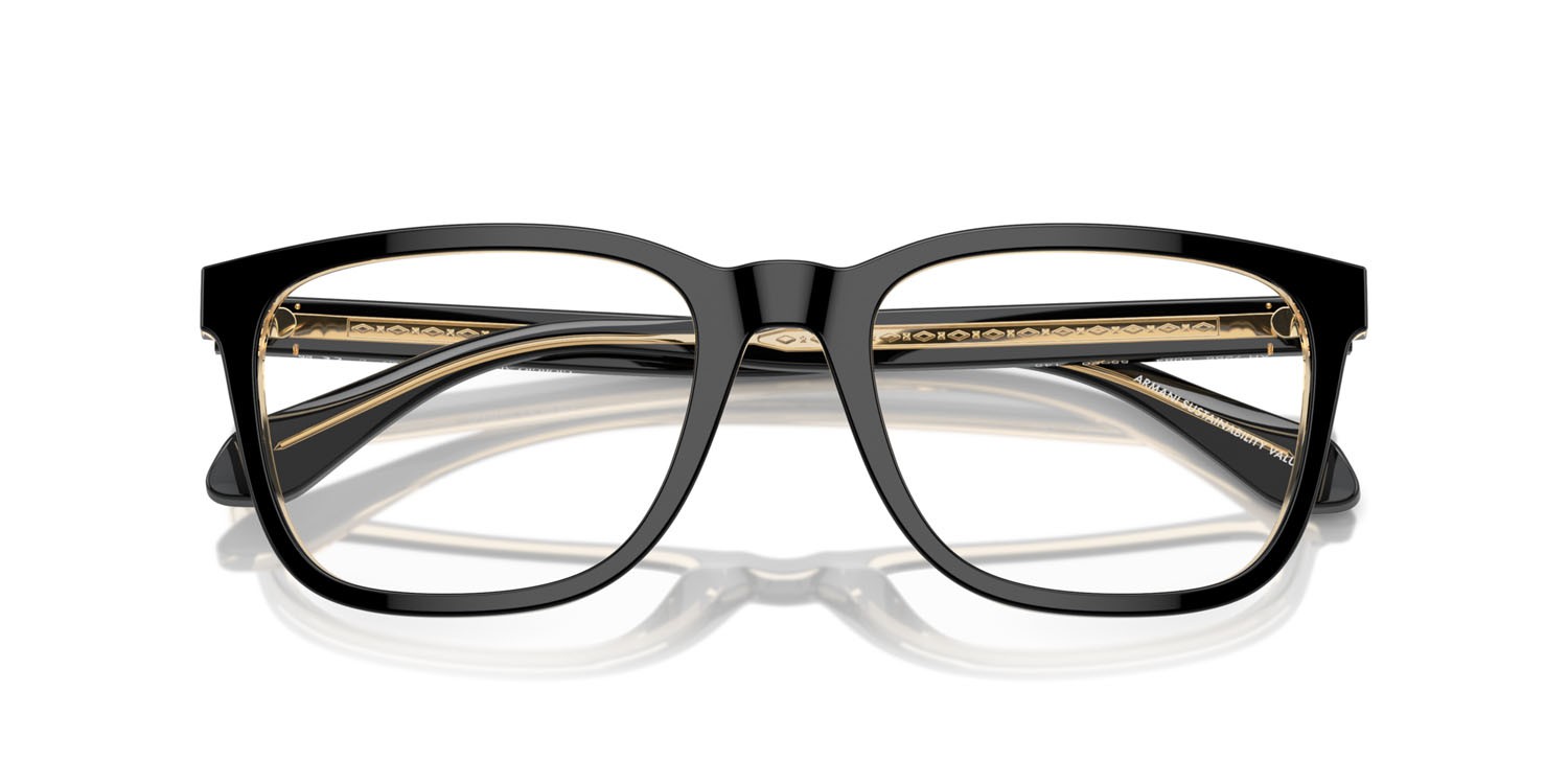 Eyeglasses Giorgio Armani AR 7255 (6084) color top black/transparent orange shape square lenses lente demo